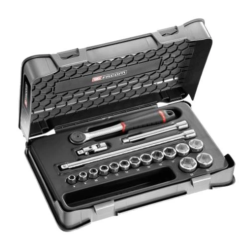 Coffret de douilles 3/8'' 6 pans métriques - 18 pièces Facom J.161-2P6