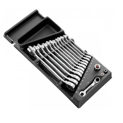 Module clés mixtes à cliquet métriques Facom en plateau thermoformé - MOD.467BJ13PB